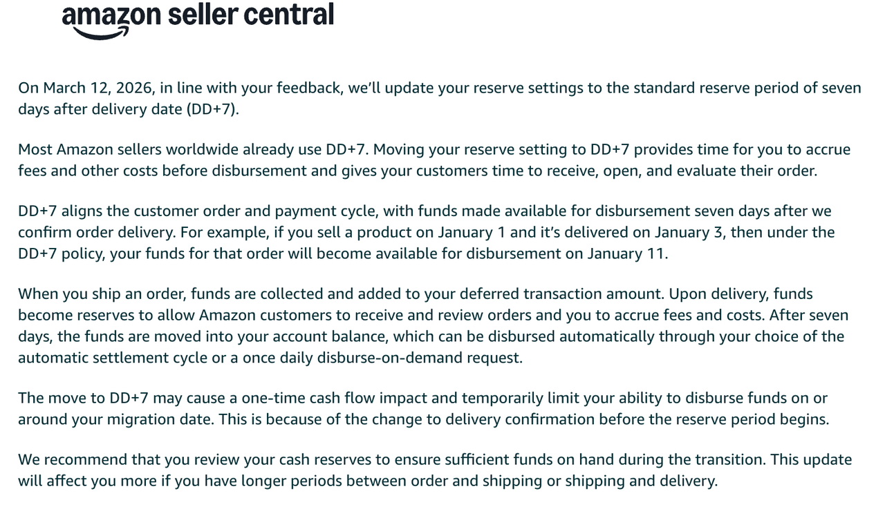 Amazon DD+7通知